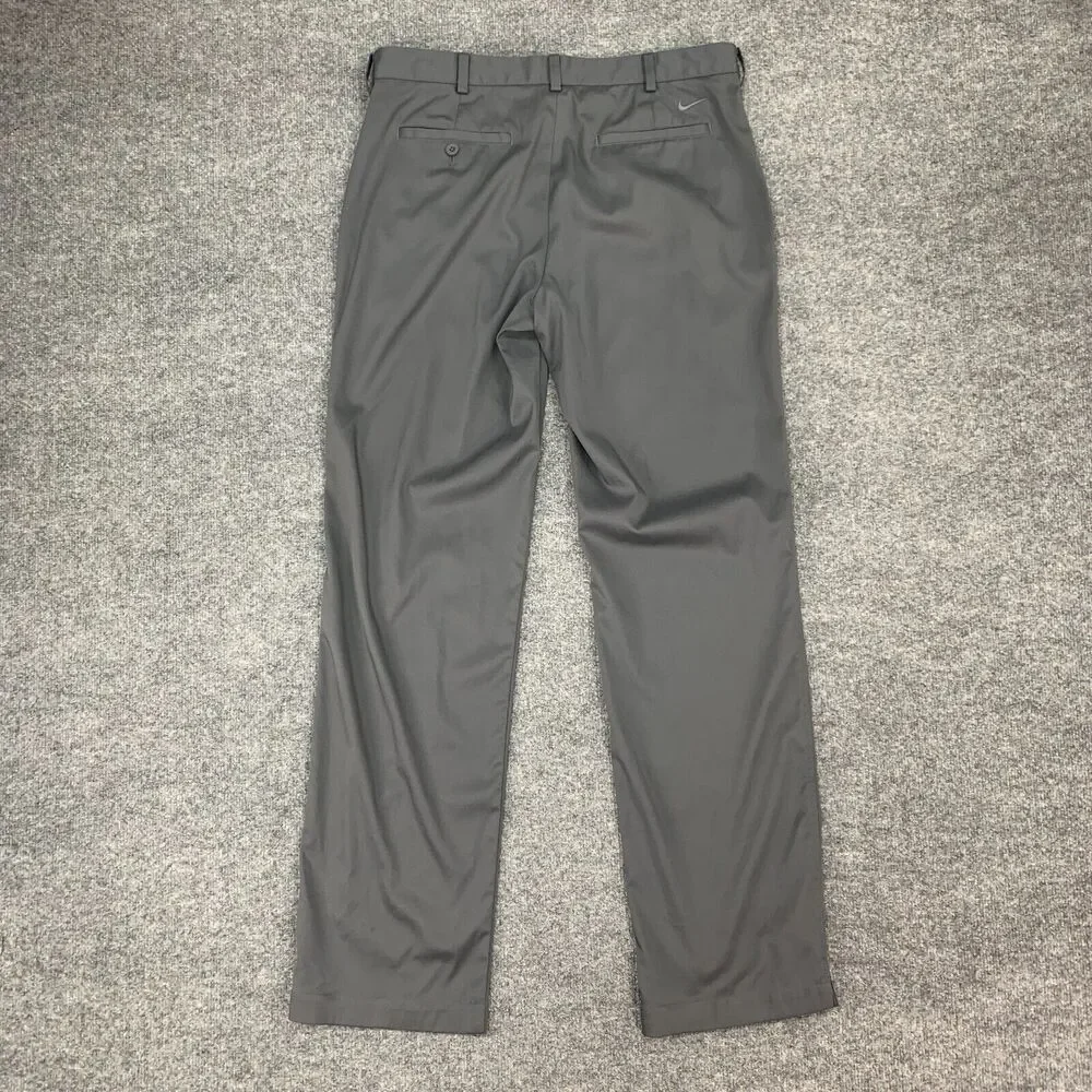 Nike Golf Pants Mens 34 Gray Flat Front Dri Fit Tech Sweat Wicking Stretch Chino